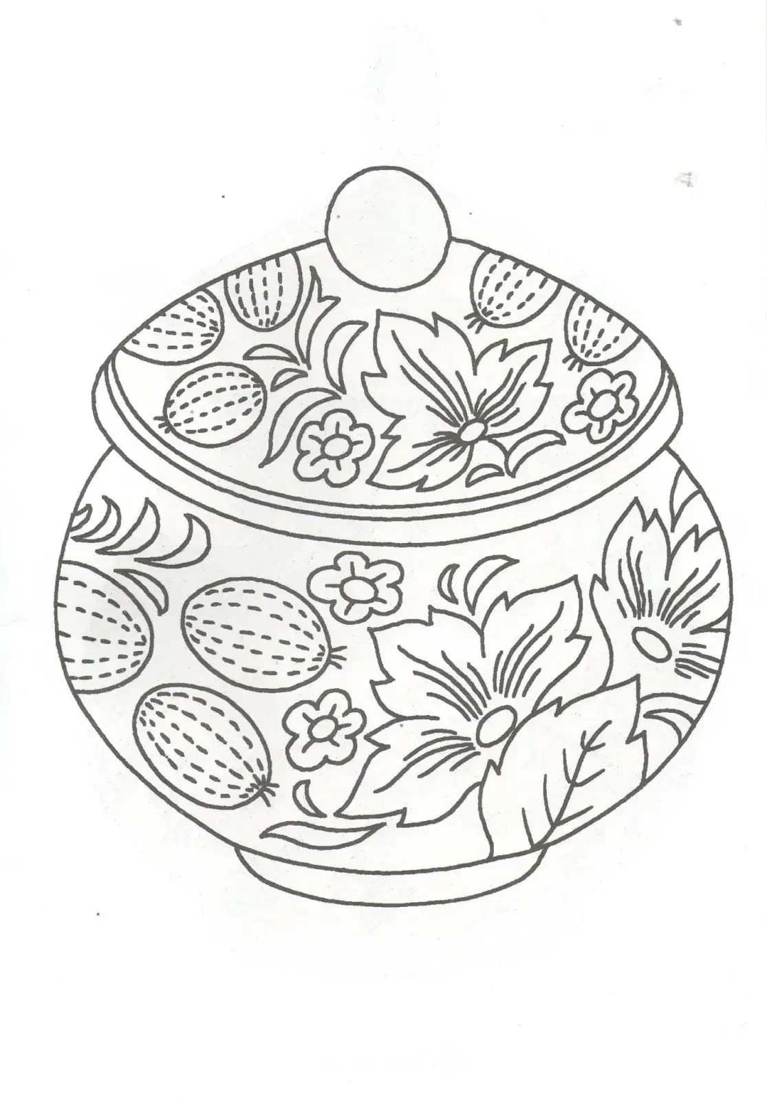 Раскраска "Хохломская роспись"