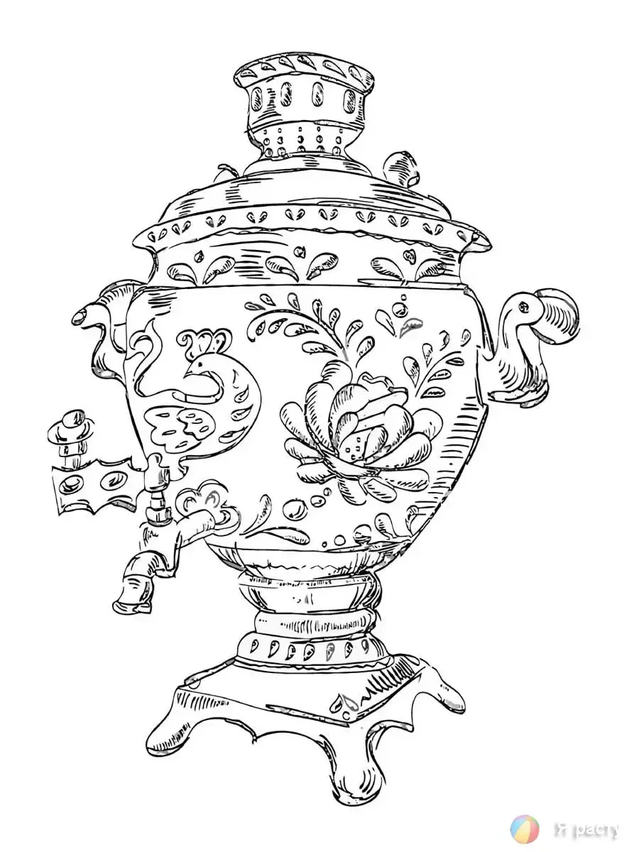 Хохломская Хохломская роспись раскраска