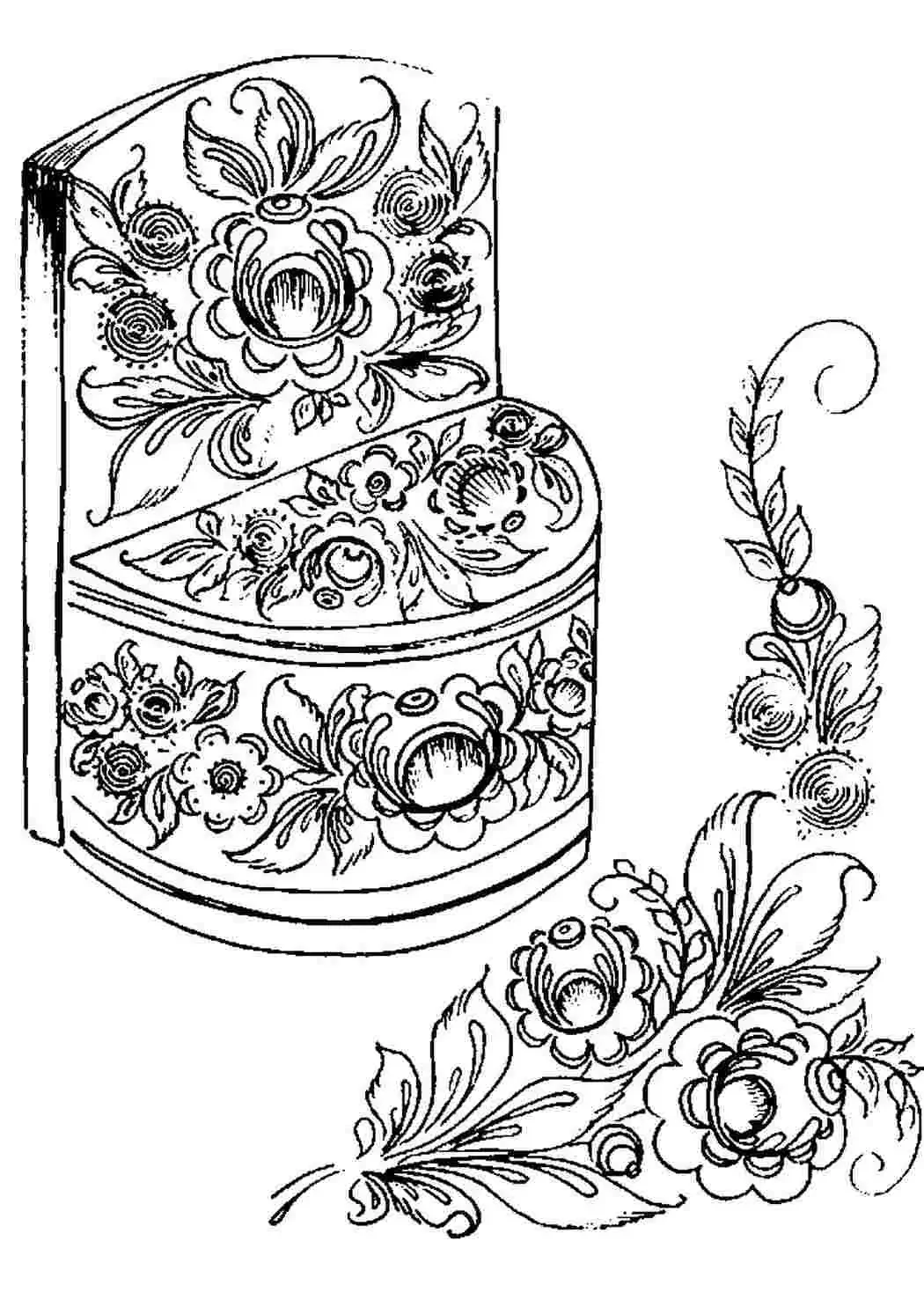 Раскраска "Хохломская роспись"