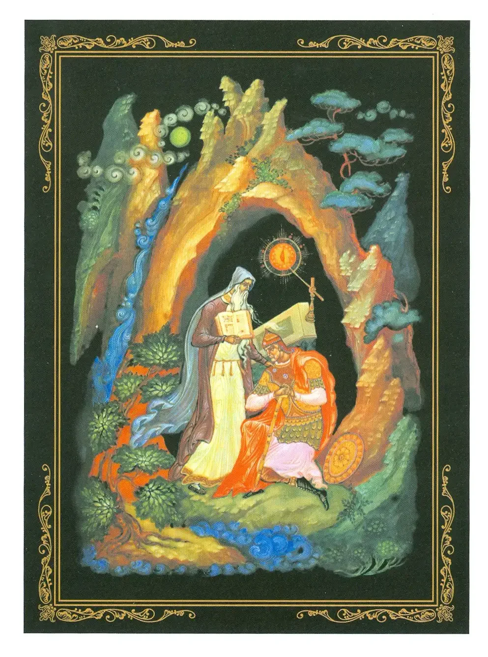 Палехская роспись Руслан и Людмила