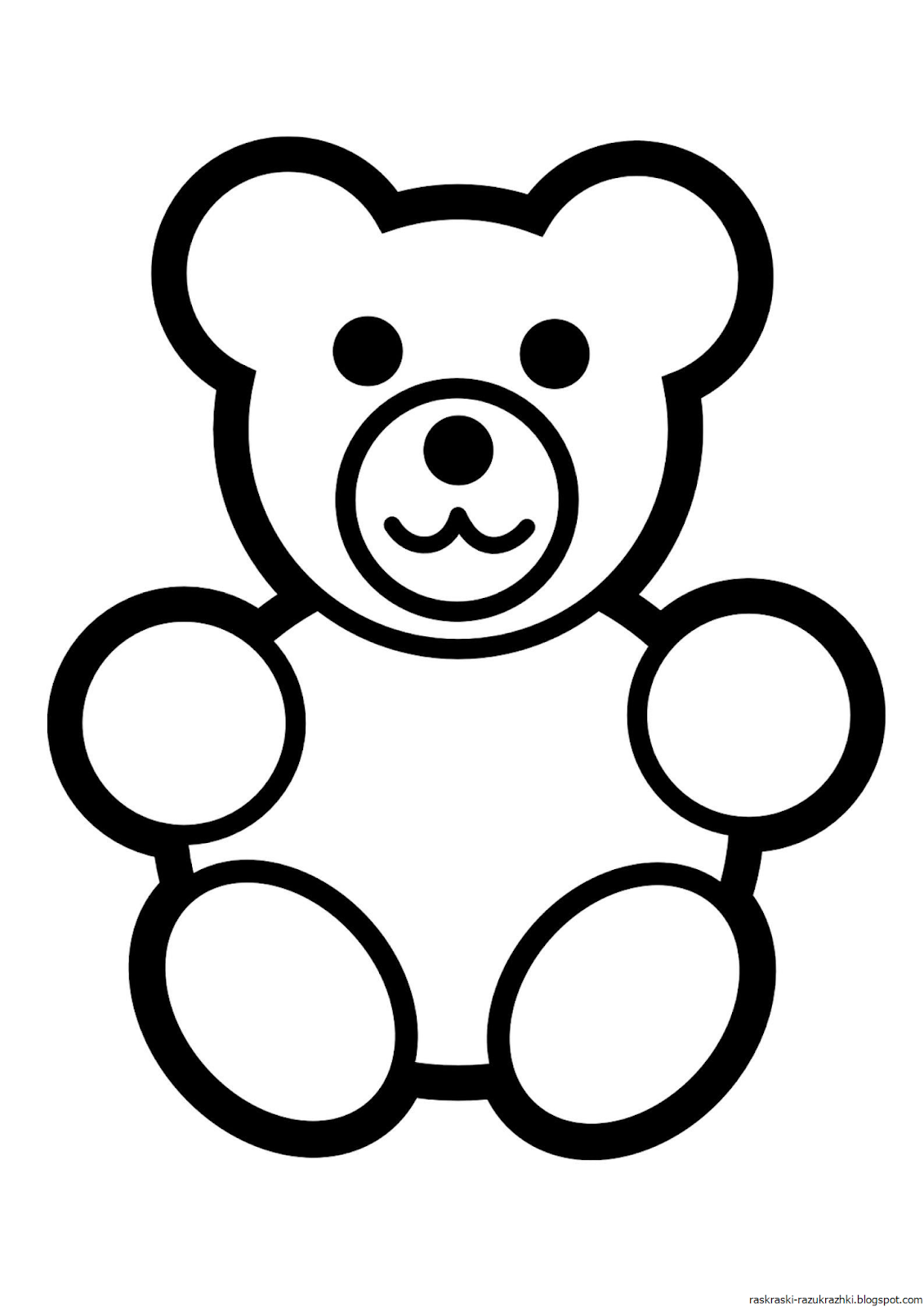 Раскраска медведь Мармеладка