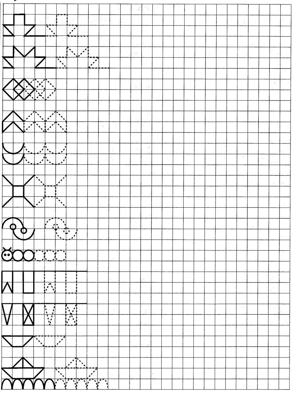 Узоры в клеточку для дошкольников