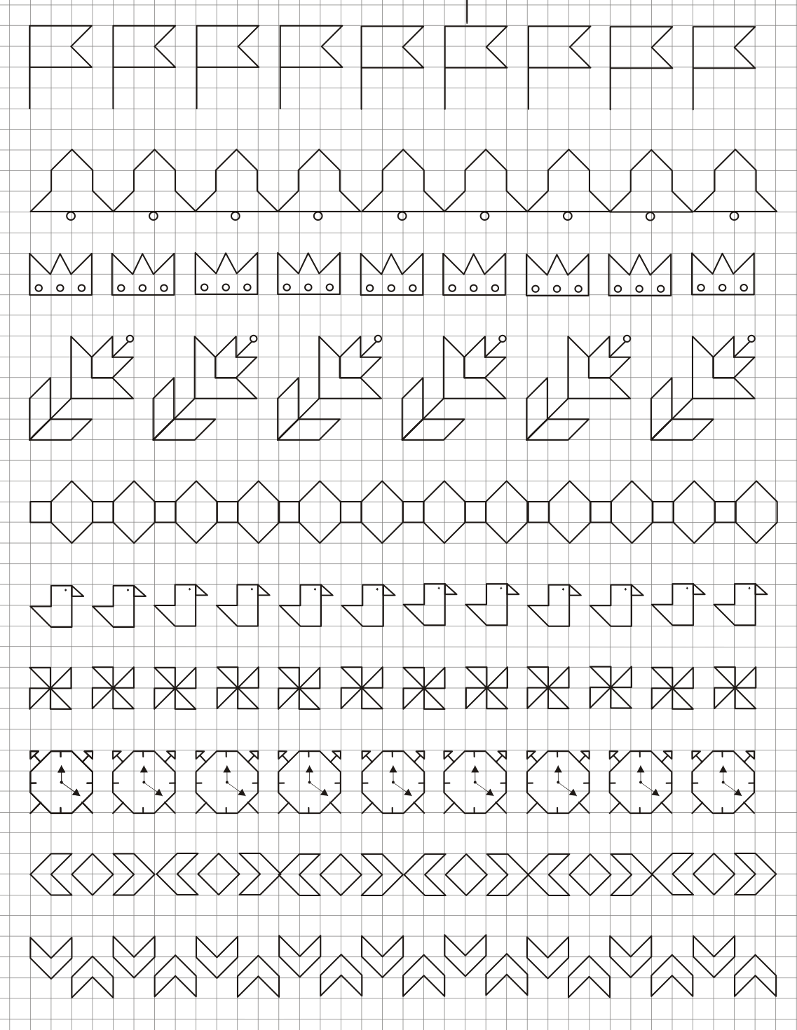 Узоры для рисования по клеткам