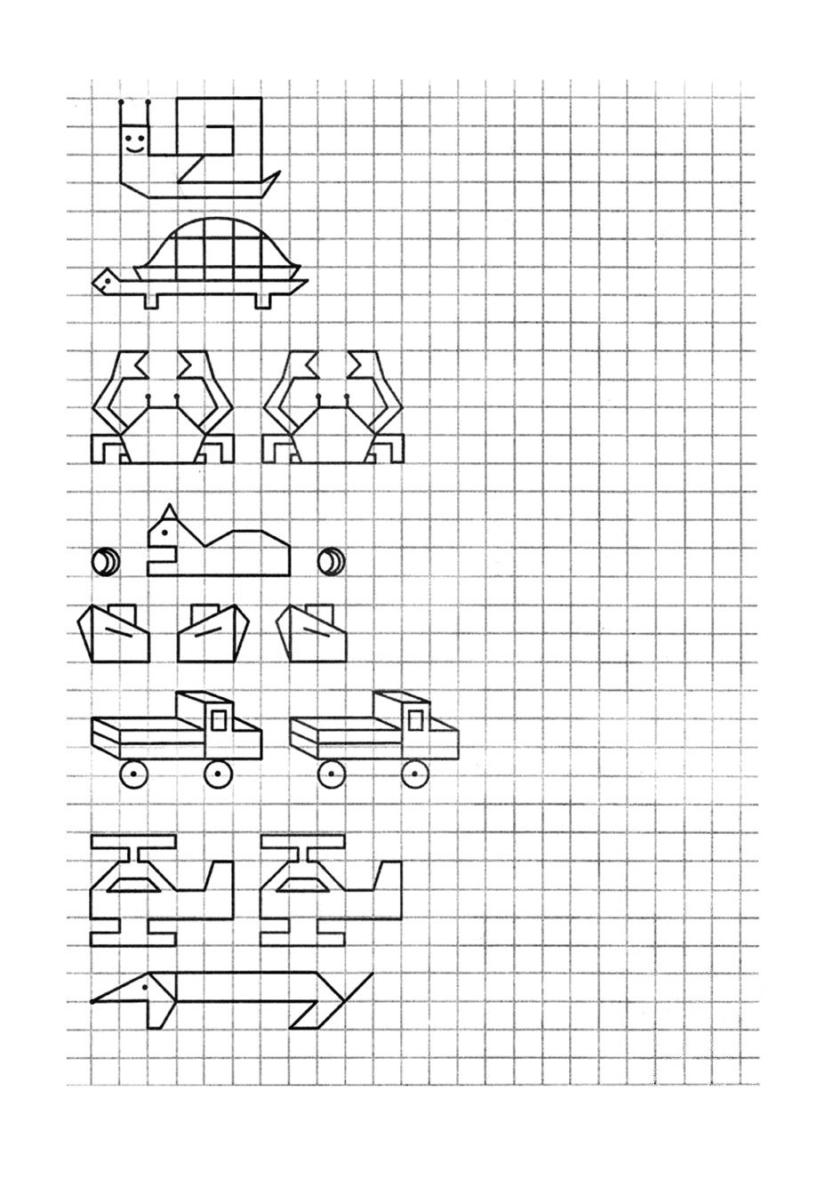 Графические узоры по клеточкам