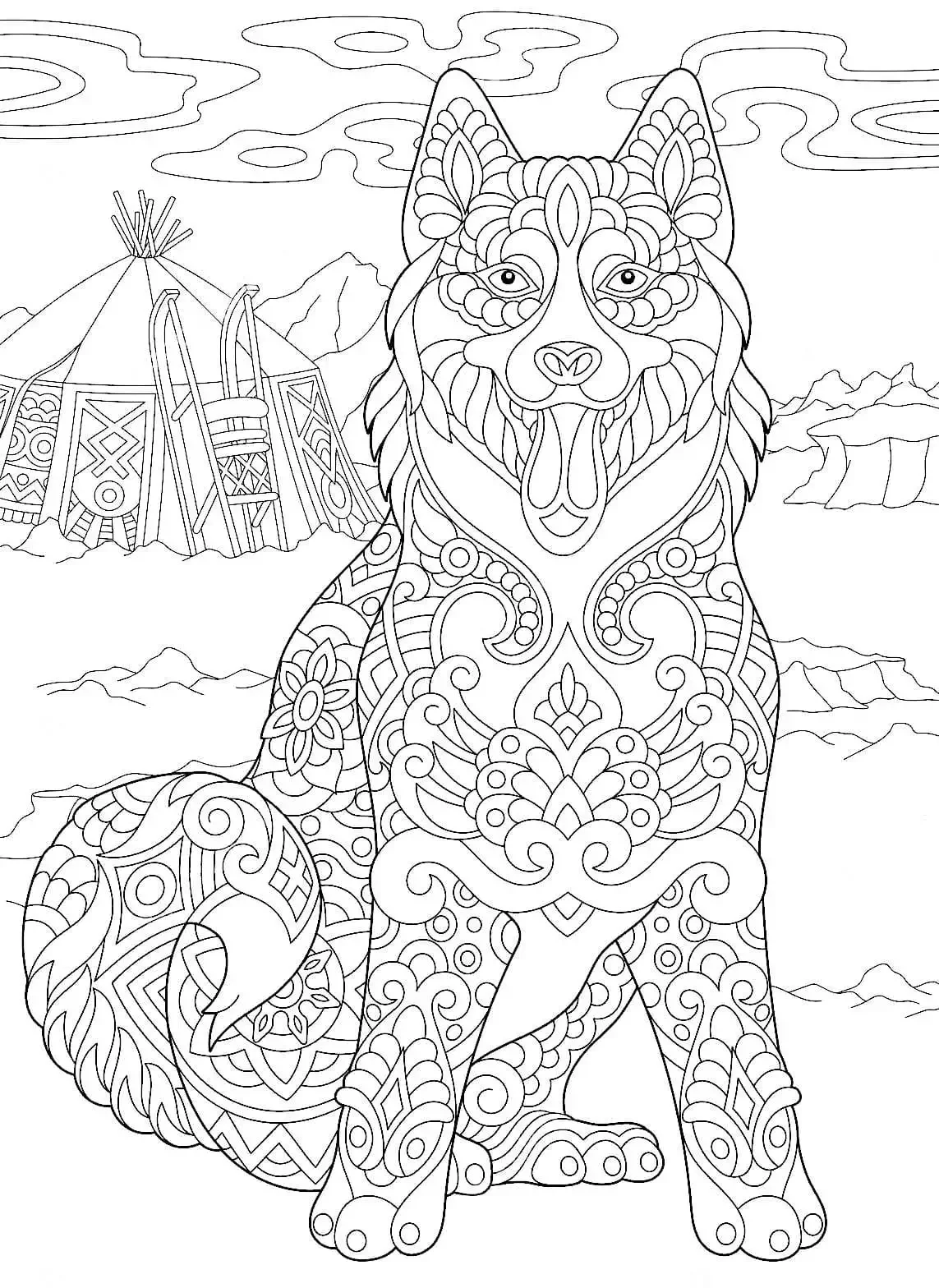 Раскраска Лисичка