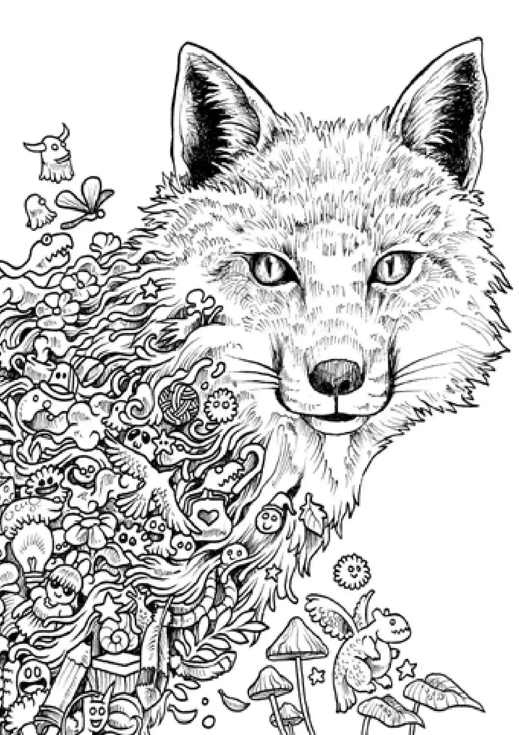 Антистресс раскраски волки и лисы