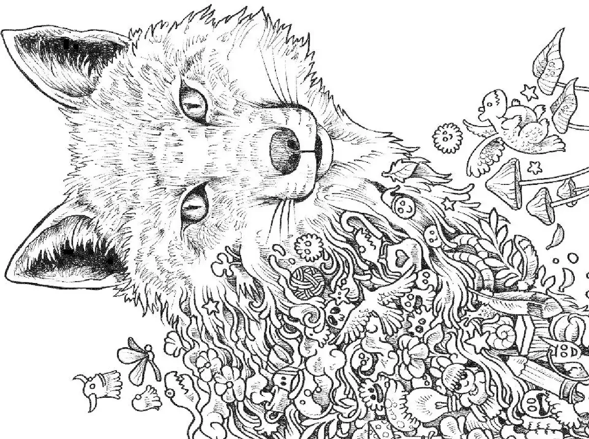 Раскраска антистресс волк