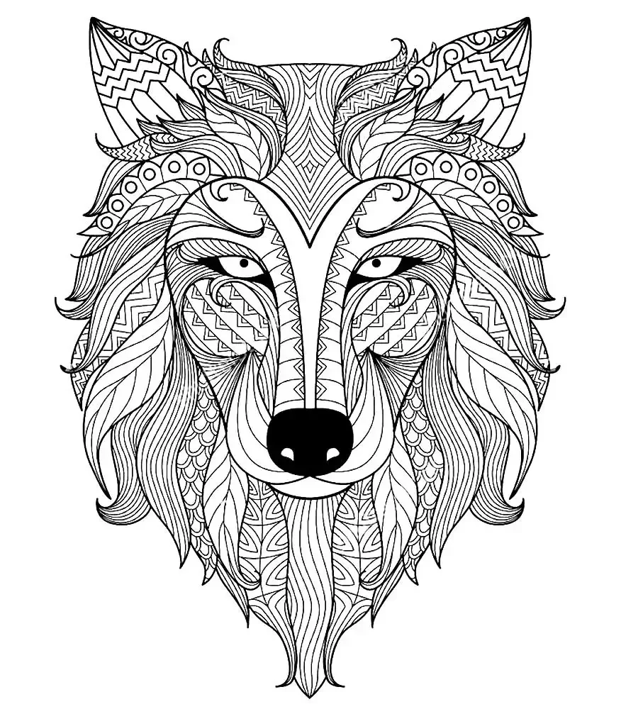 Раскраскаантистрес волк