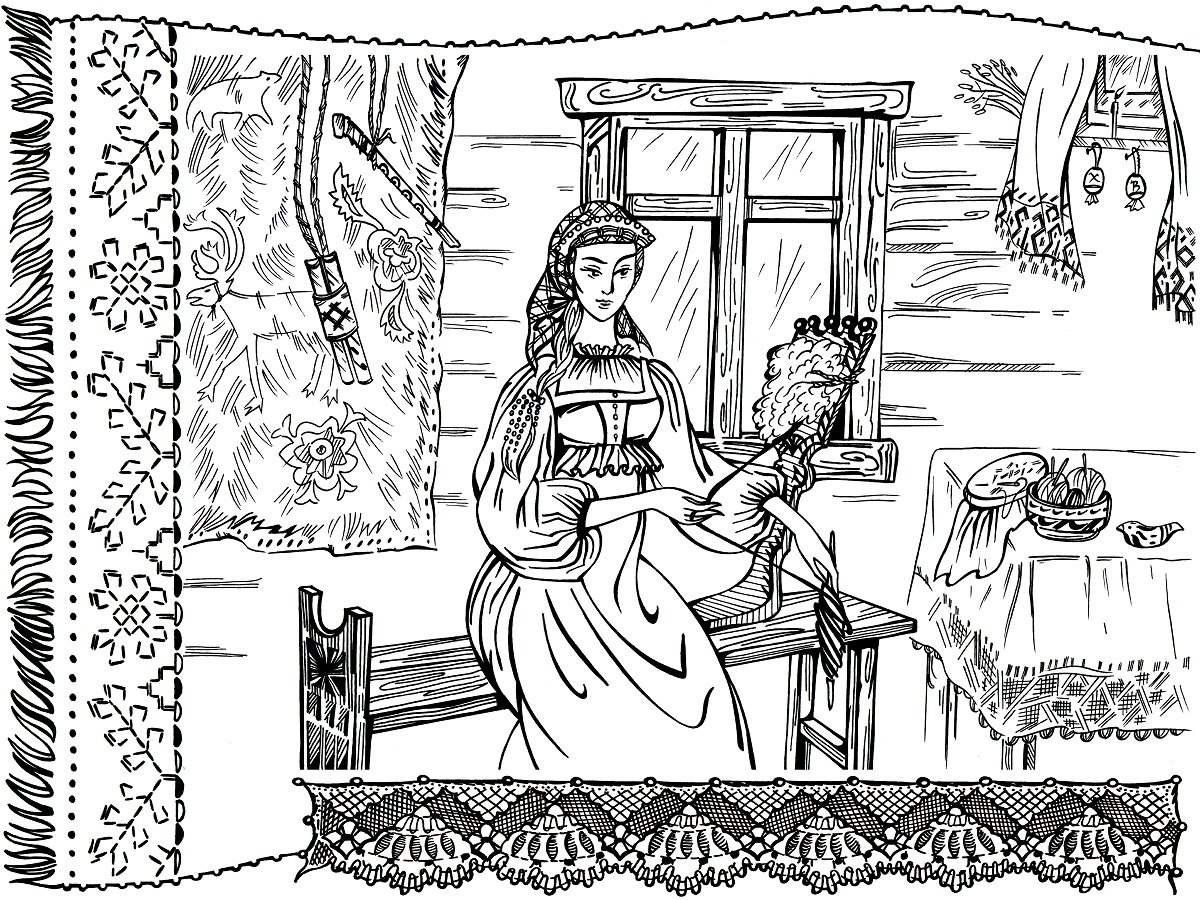 Урало-Сибирская роспись раскраска