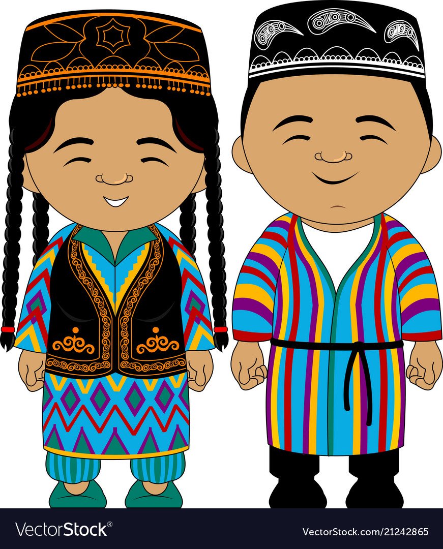 Национальный костюм Калмыков раскраска