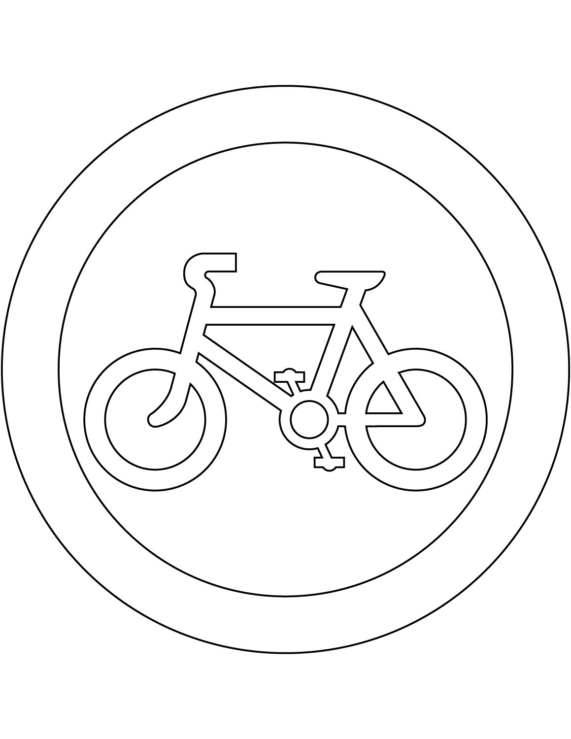 Дорожный знак велосипед раскраска