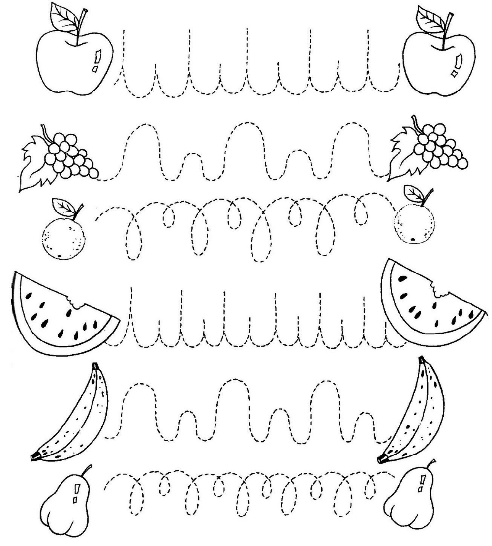 Графомоторика фрукты 5 6 лет