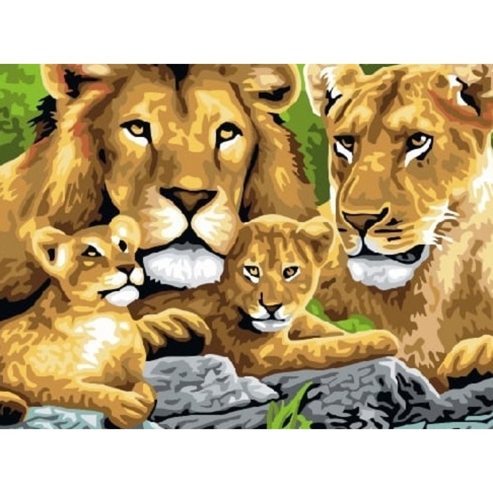 Алмазная мозаика львиный Прайд