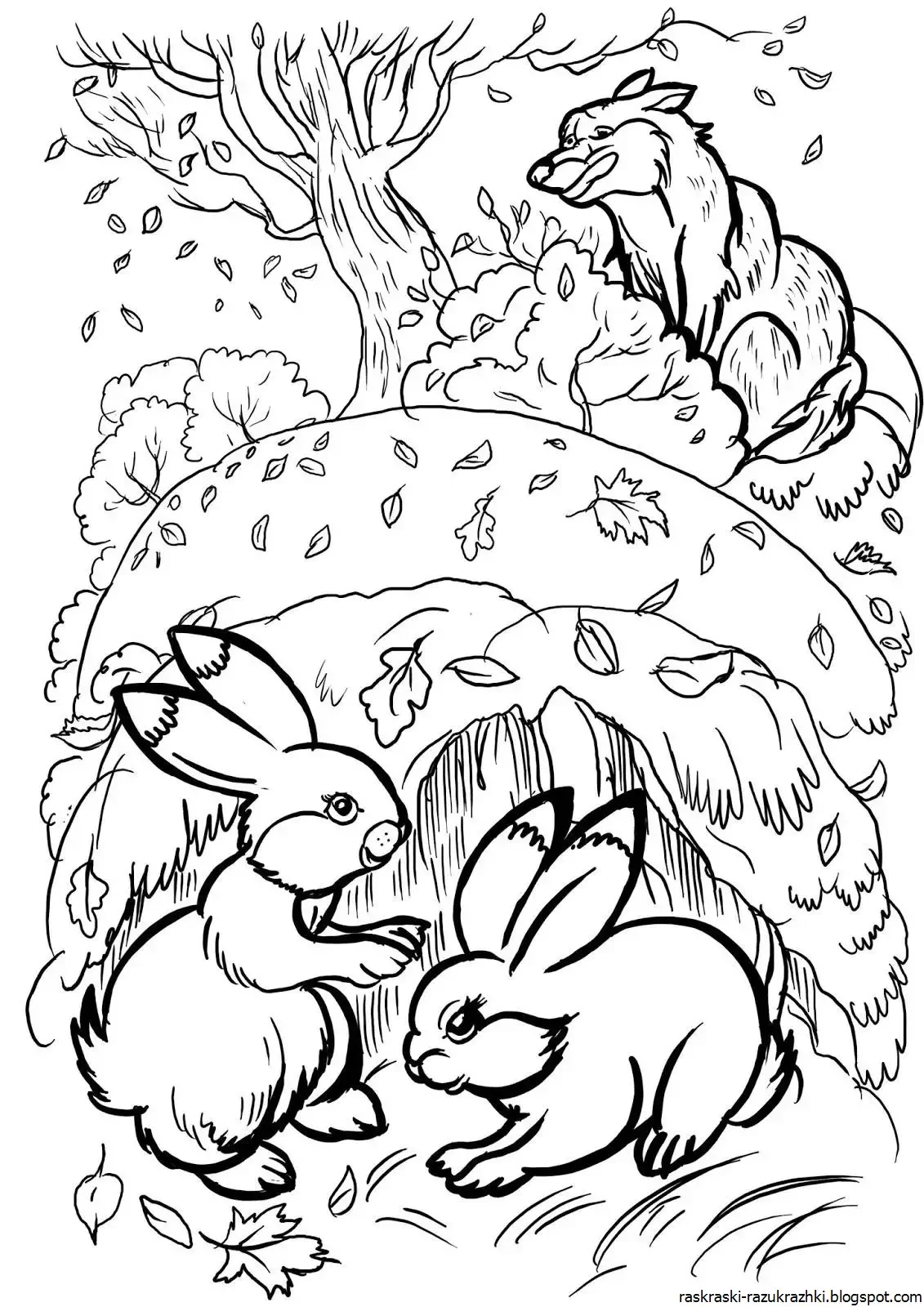 Зимний лес раскраска