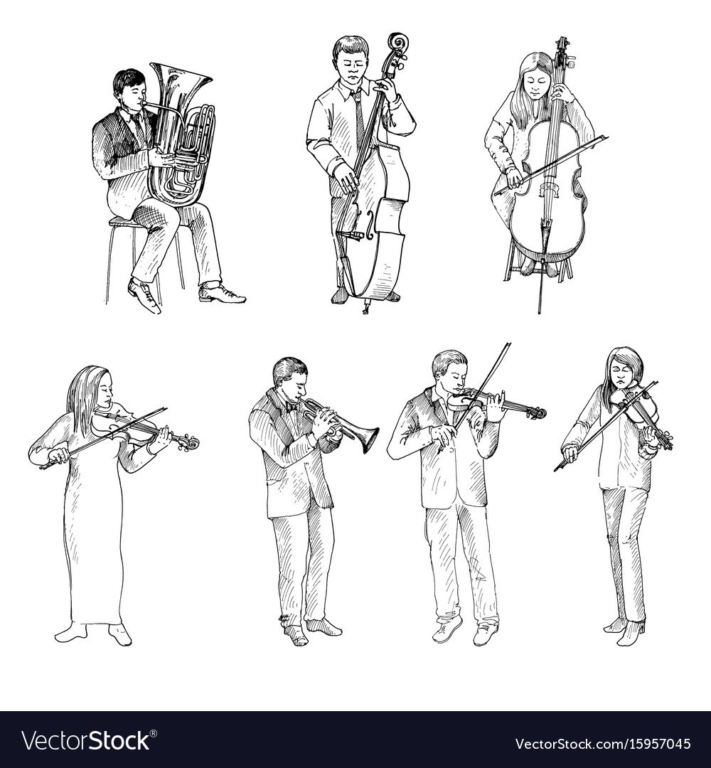 Шаржи с музыкальными инструментами