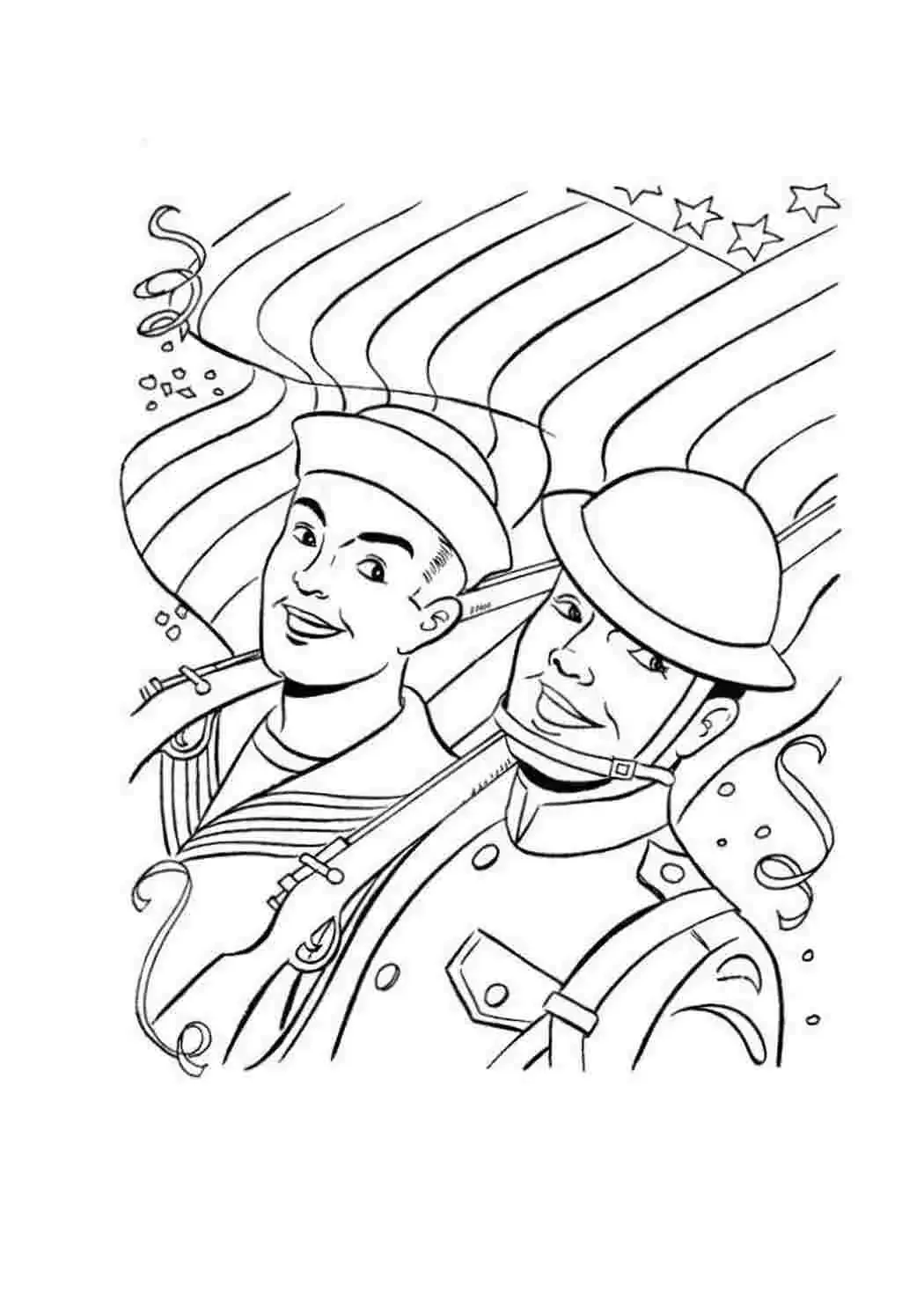 Раскраски 9 мая для детей