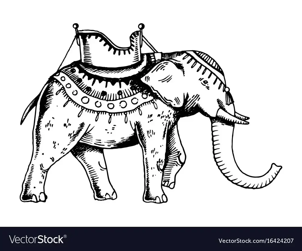 Индийский слон гравюра