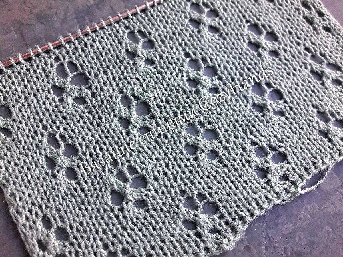 Узор дырочки на лицевой глади