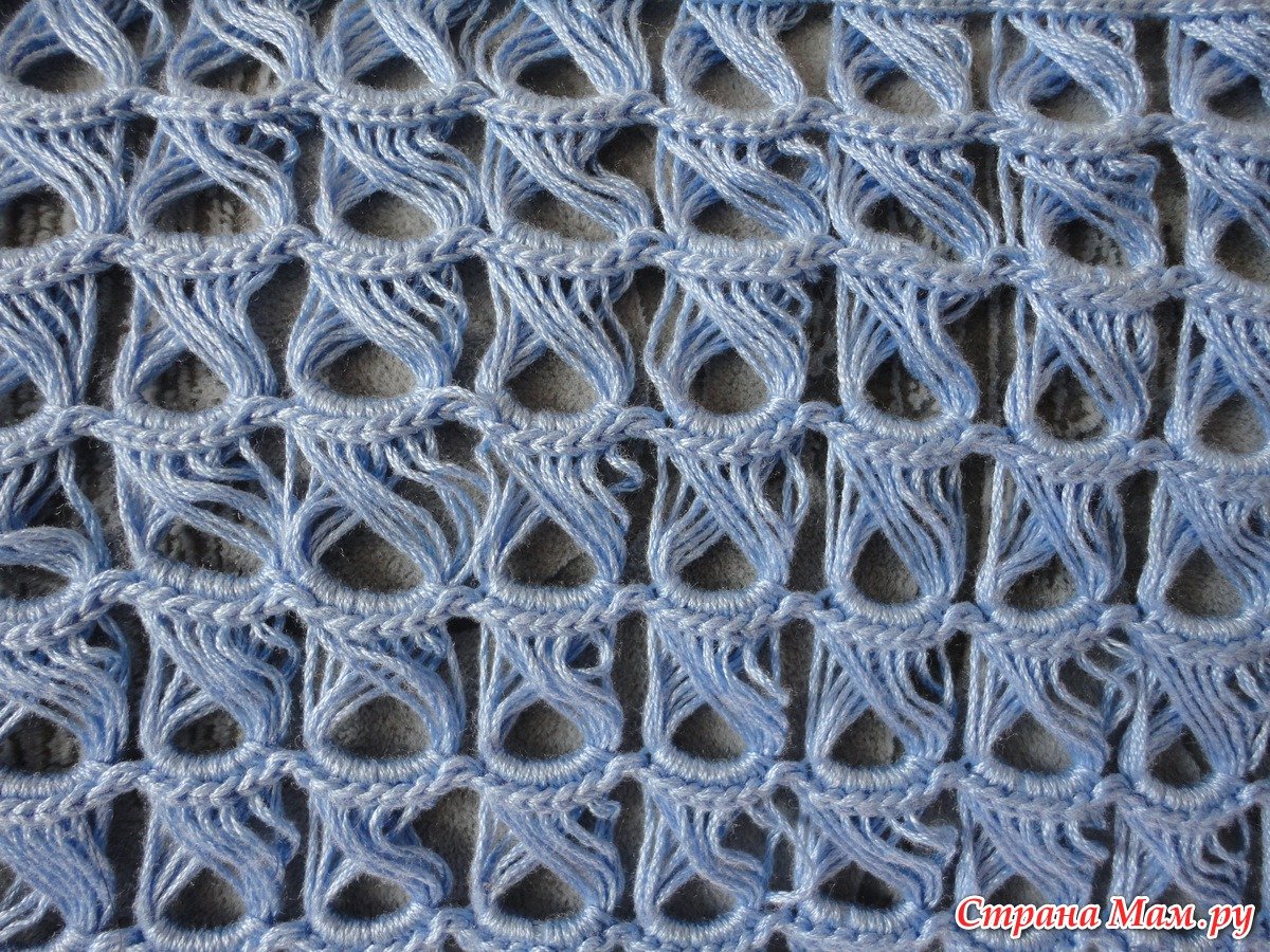 Ажурный узор с вытянутыми петлями