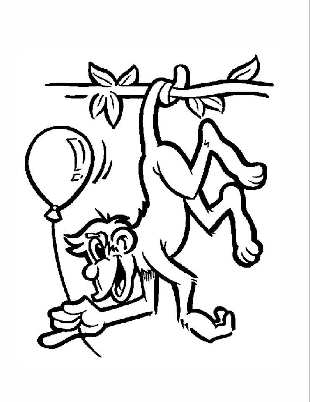 Обезьяна раскраска для детей