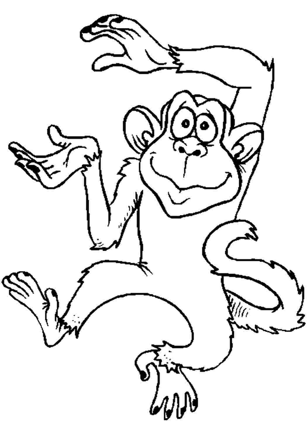 Обезьяна рисунок для детей карандашом