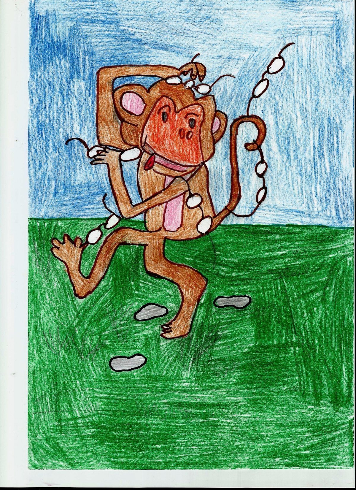 Раскраска обезьяна и очки