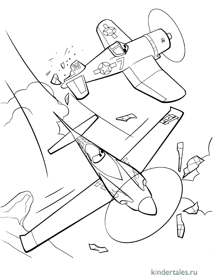 Винтовой самолет раскраска