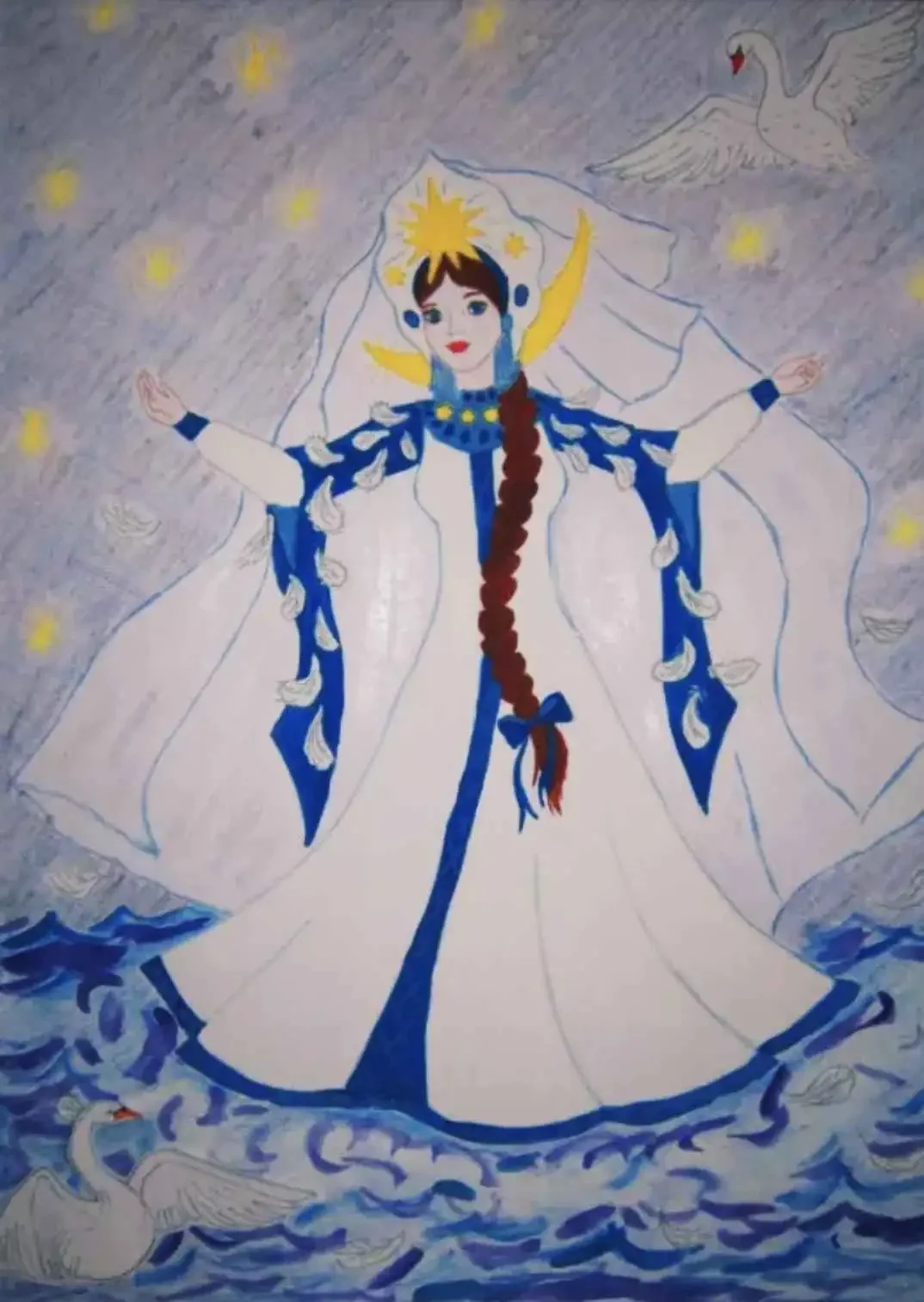 Лебедь раскраска