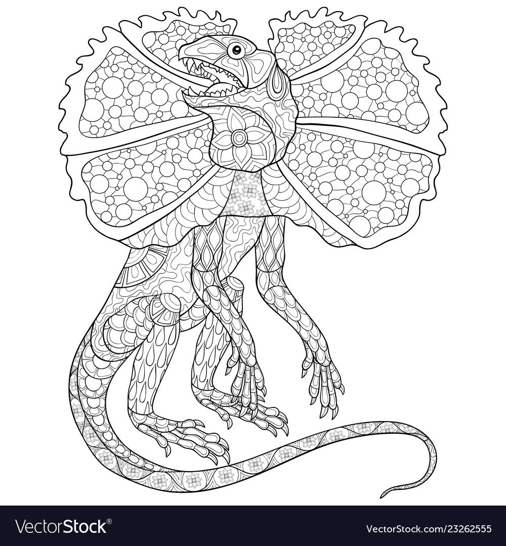 Раскраска антистресс ящерица