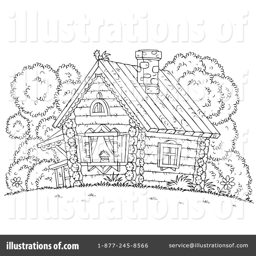 Изба раскраска для детей