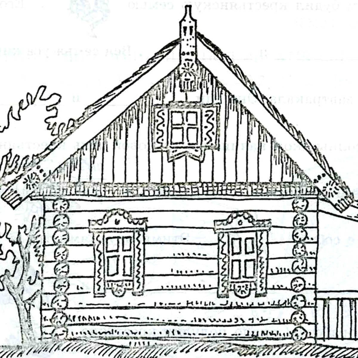 Зайкина избушка раскраска