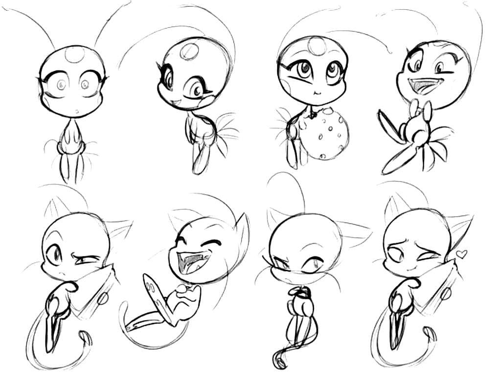 Раскраски КВАМИ из леди баг и супер кот