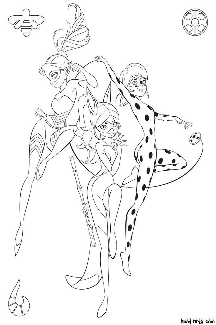 Бражник леди баг разукрашка