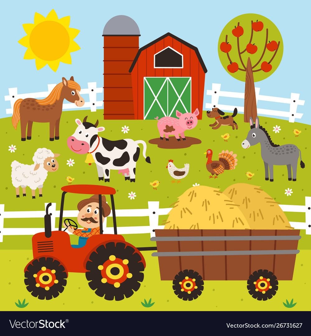 Раскраска трактор Кировец с прицепом