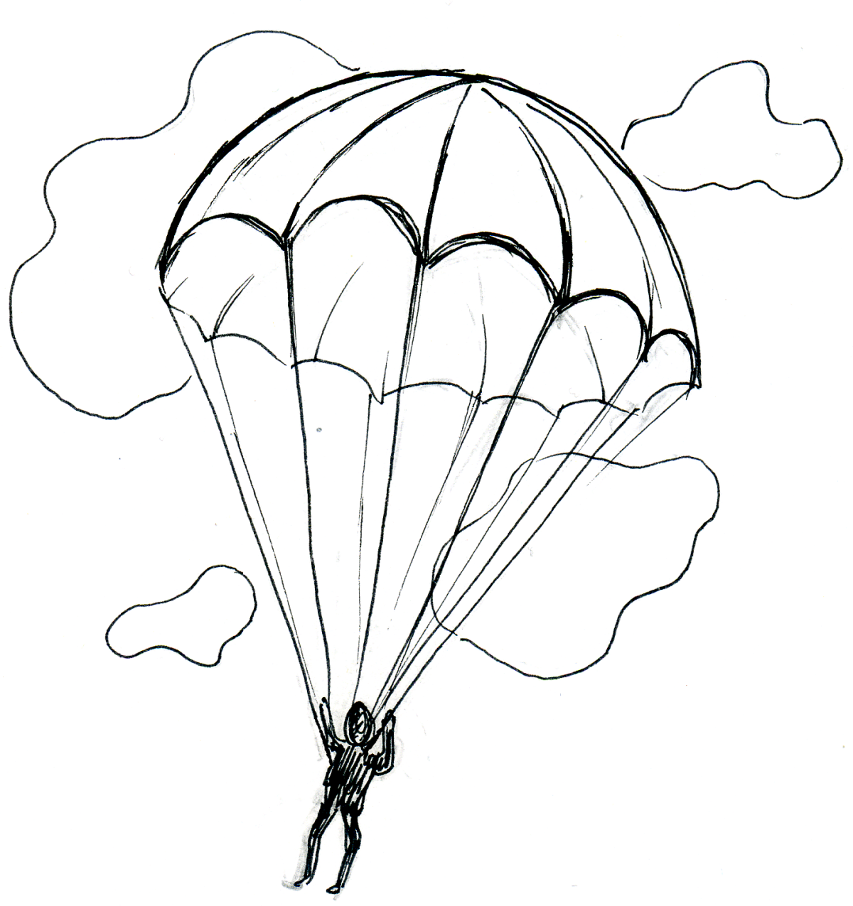 Парашютист рисунок