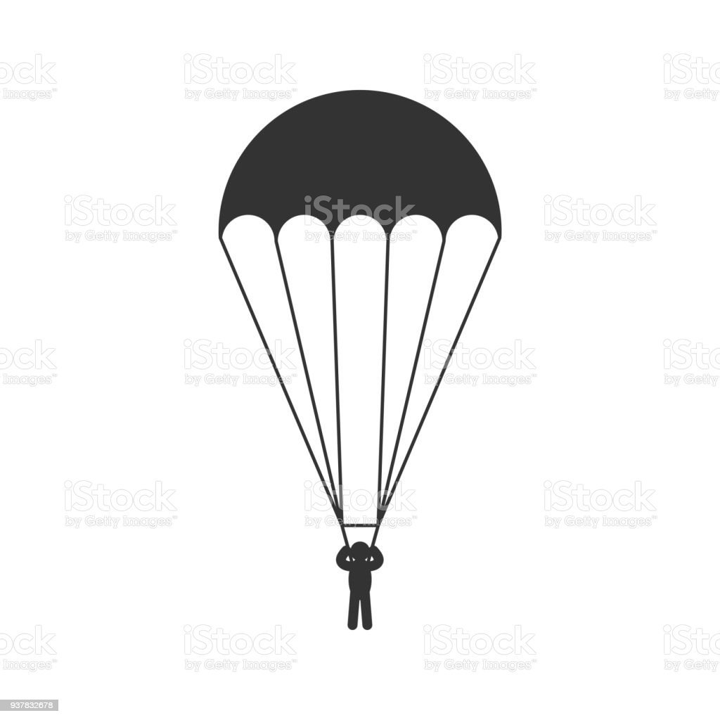 Парашютист для раскрашивания