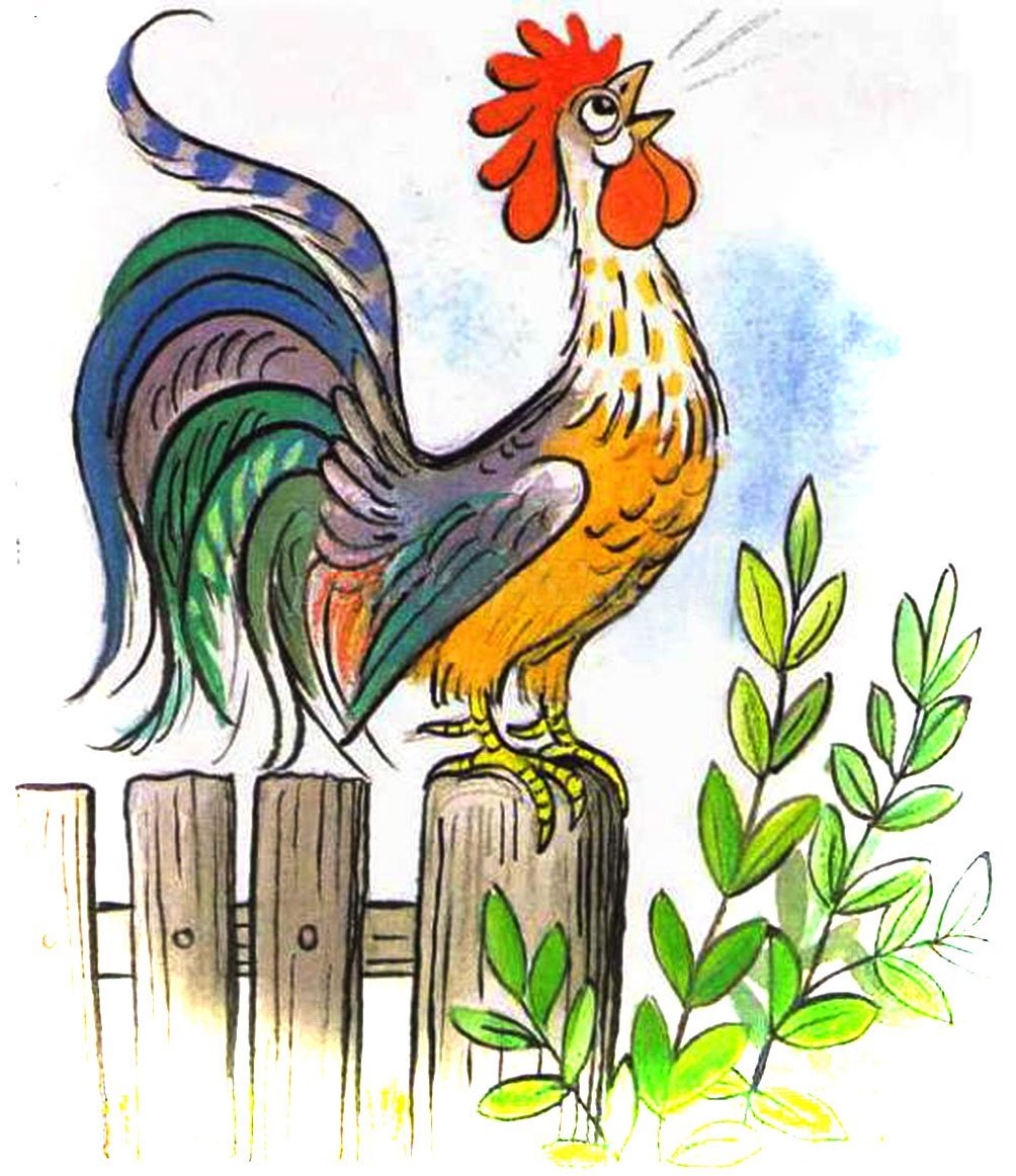 Нарисовать рисунок Кукушка и петух