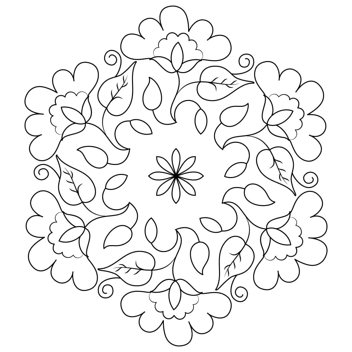 Раскраски узоры из цветов