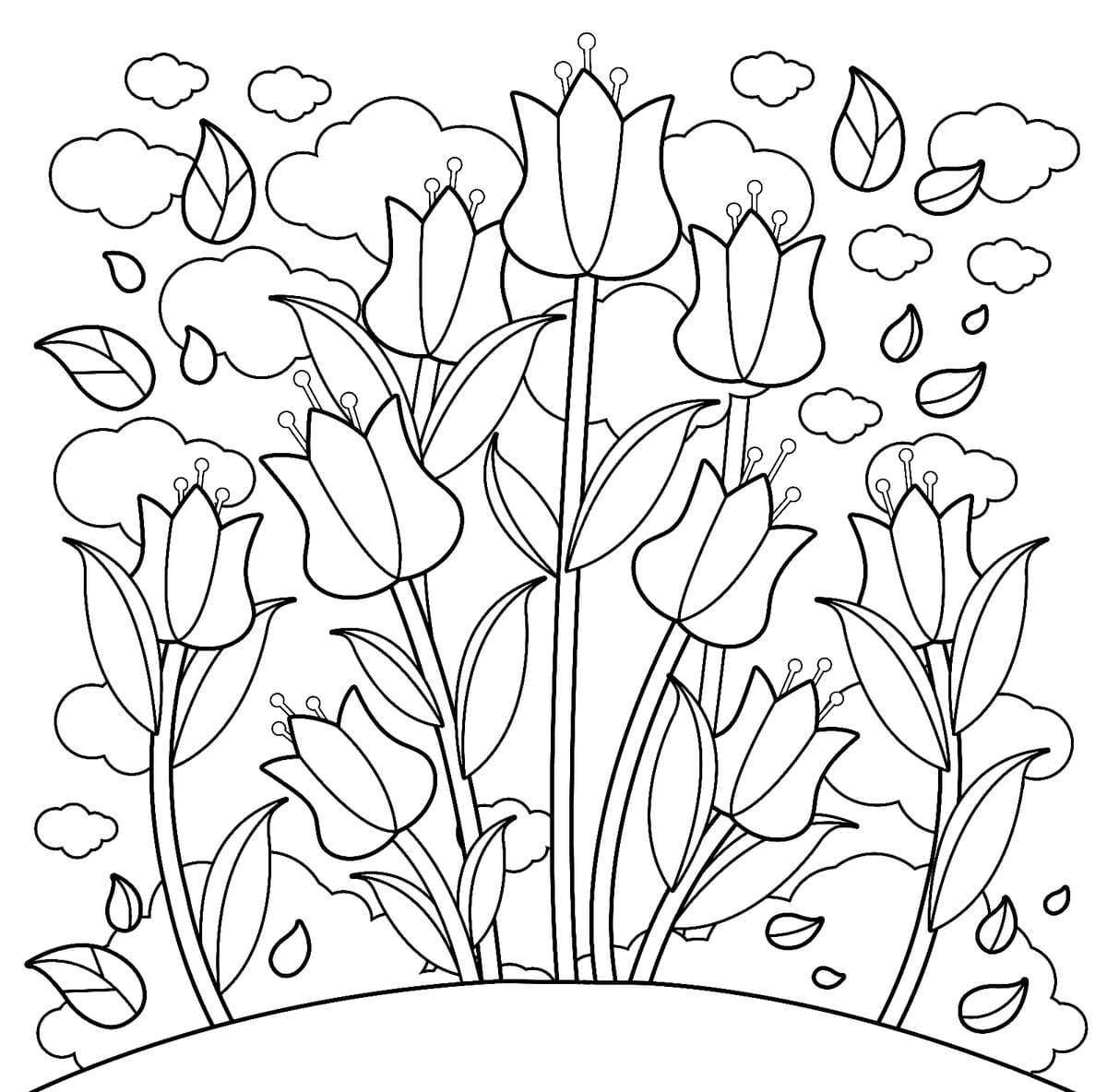 Эскизы пейзажей для раскрашивания