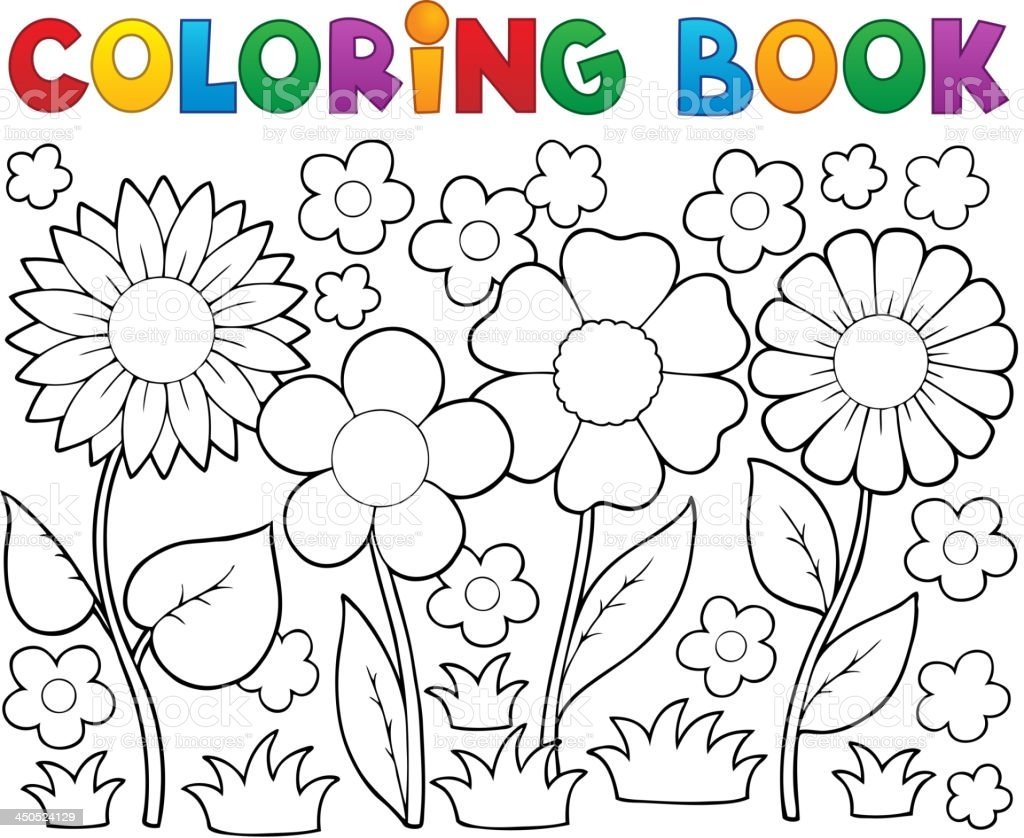 Цветочная Поляна раскраска для детей