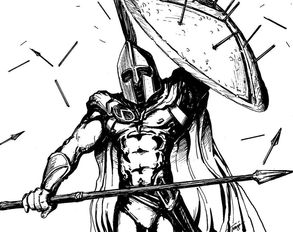 Спартанец черно белый