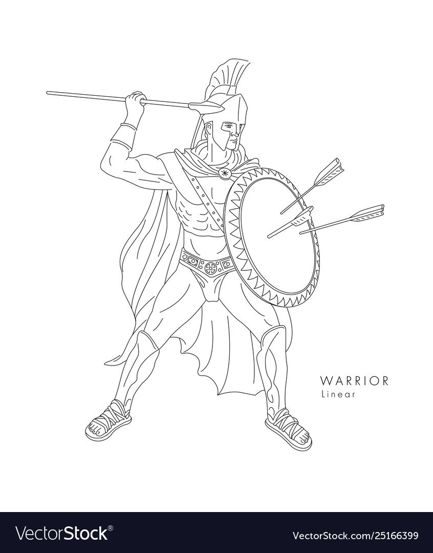 Раскраска воин Спарты
