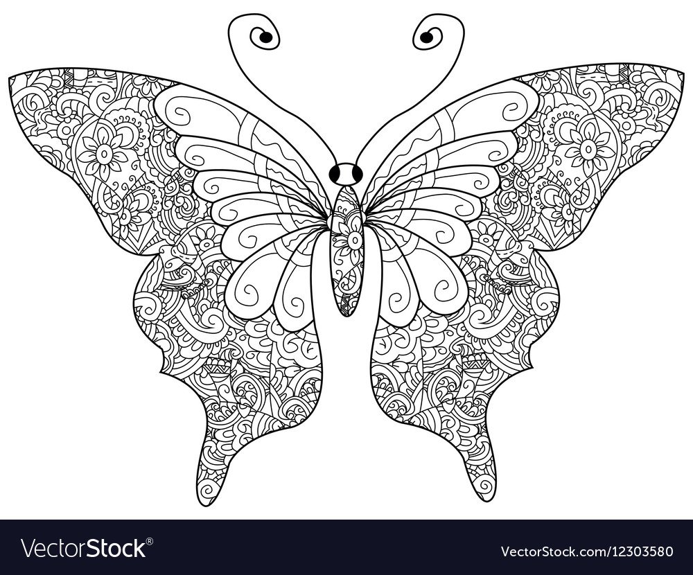 Раскраски бабочки красивые крупные