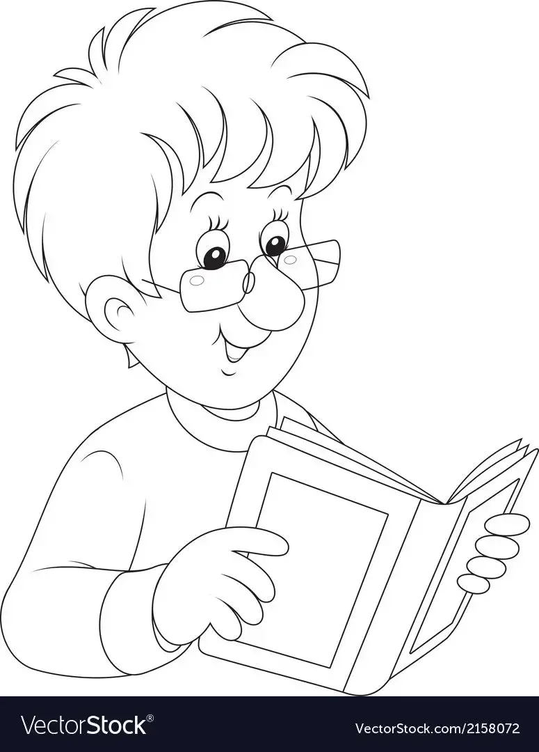 Раскраска бабушка с книжкой