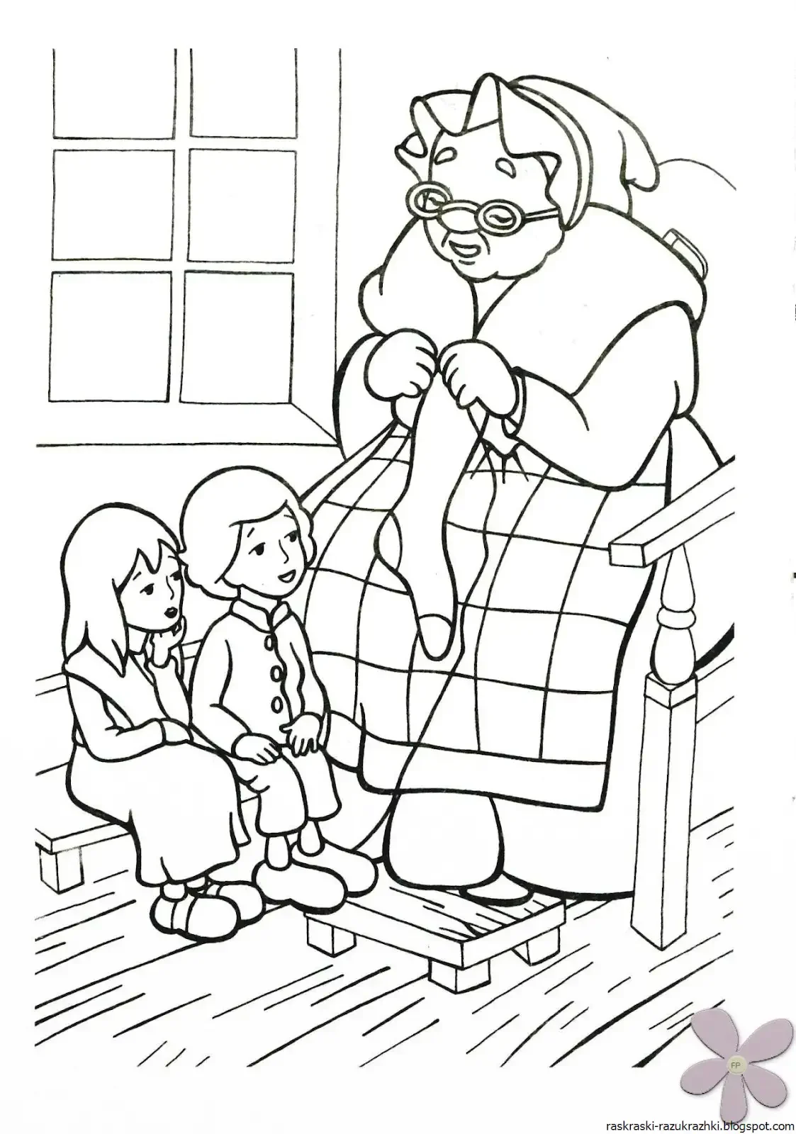 Трафарет дедушки в зимней одежде