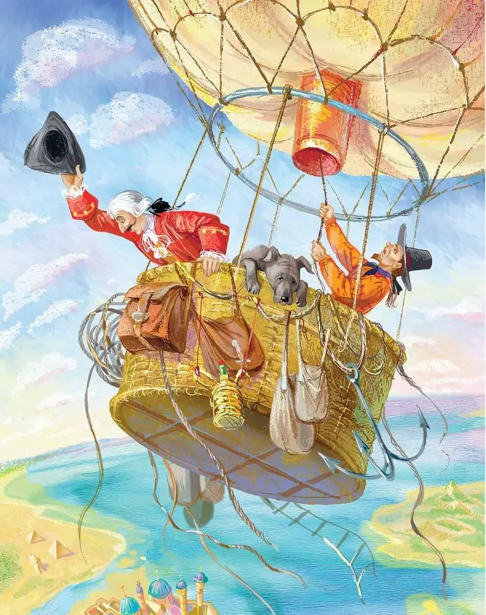 Барон Мюнхгаузен на воздушном шаре