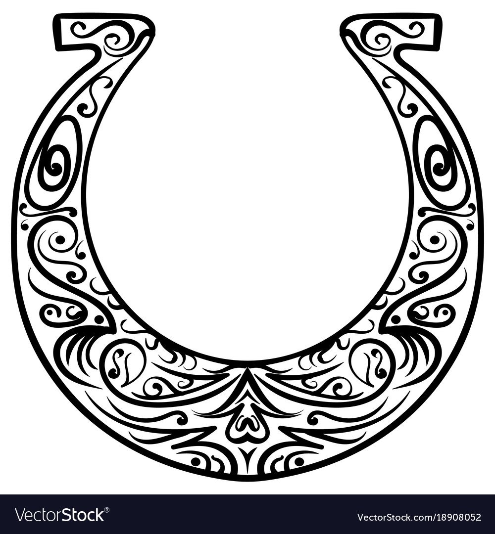 Подкова трафарет для вырезания