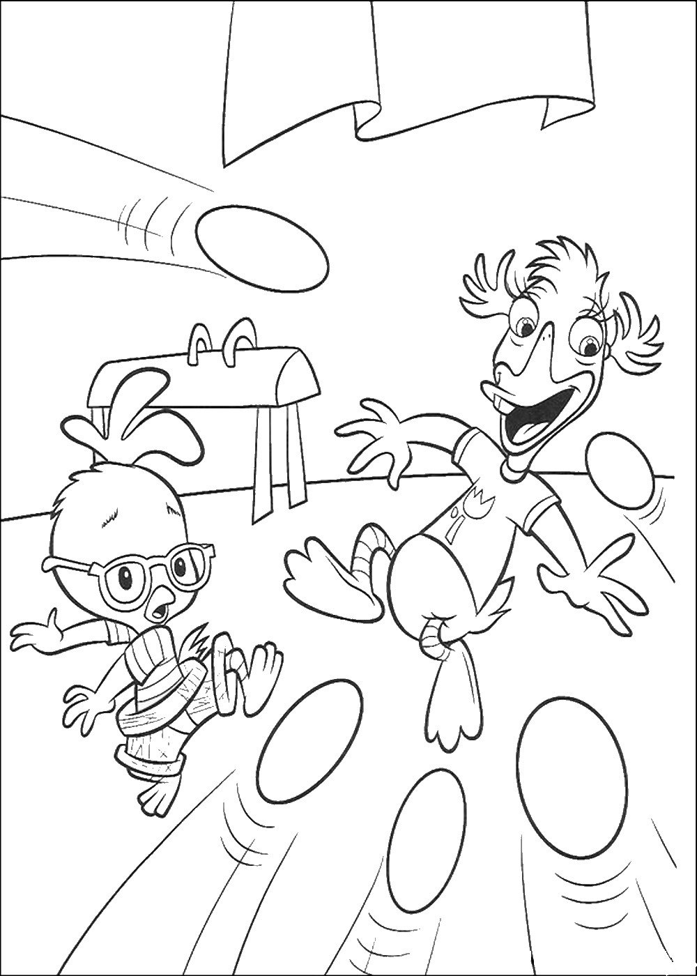 Пушистые цыплята раскраска