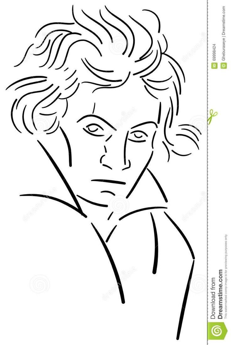 Людвиг Ван Бетховен раскраска