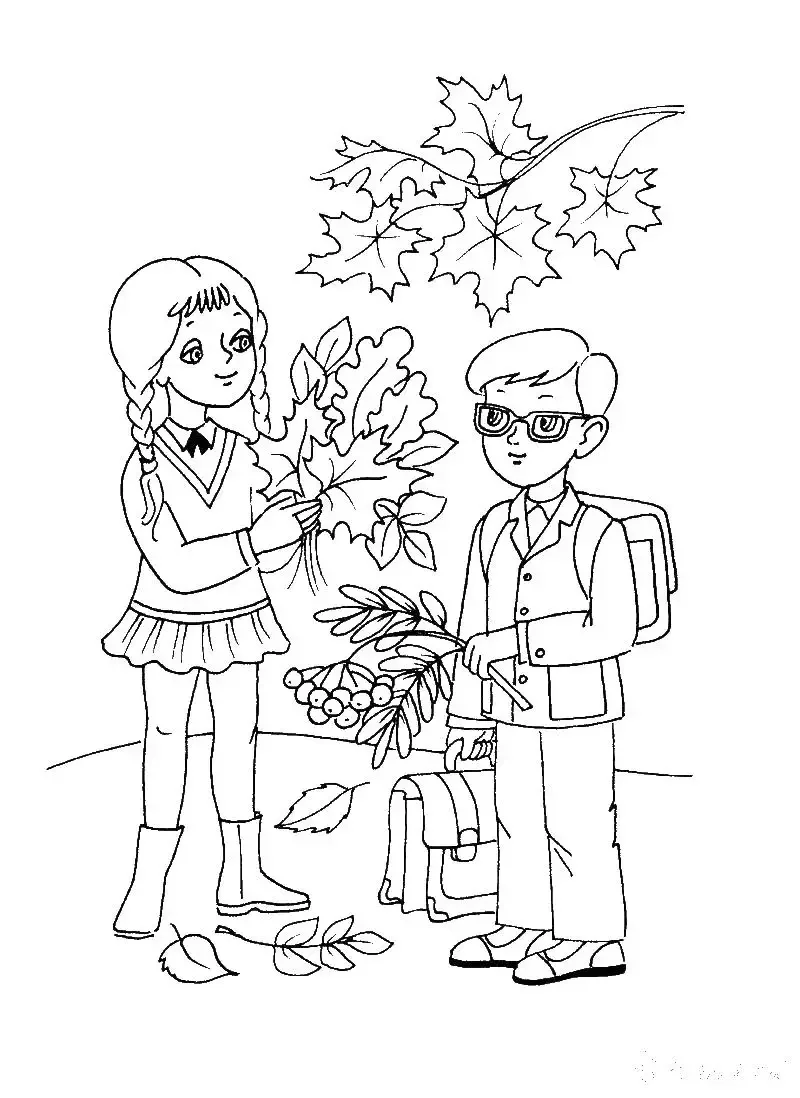 Мальчик идет раскраска